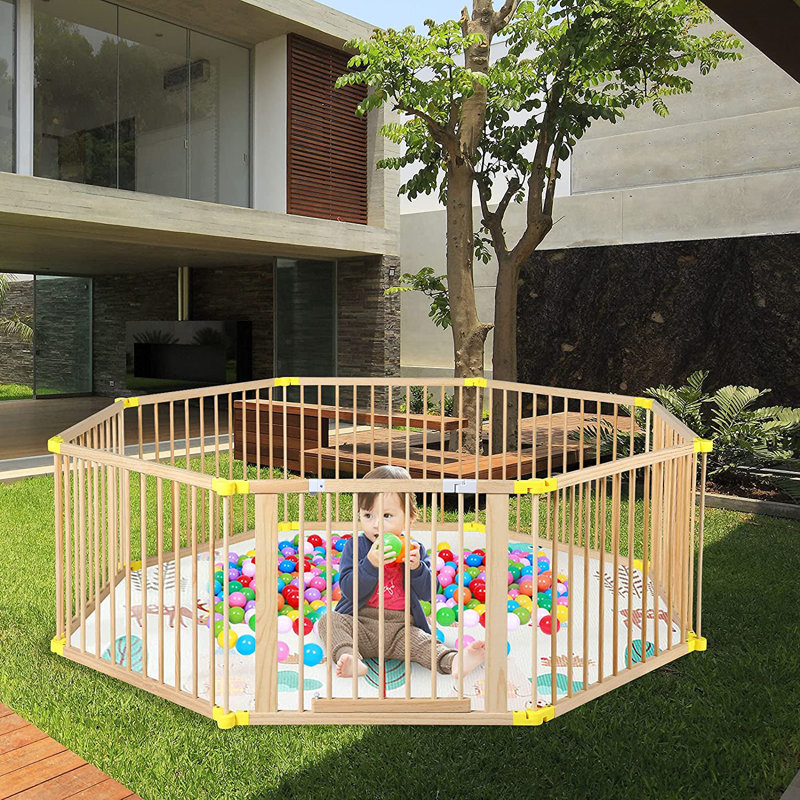 BESUNYST Foldable Baby Playpen 8 Panels Play Center Yard Home Indoor Outdoor Baby Fence Kids